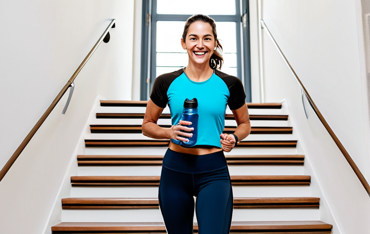 홈트 운동 후 미세한 개선 점 확인하기 - Energetic Woman in Workout Gear**
A smiling woman in stylish, fully clothed athletic wear, confiden...